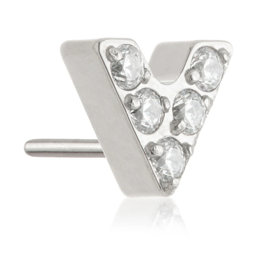Ti Threadless Jewelled V Shape Attachment