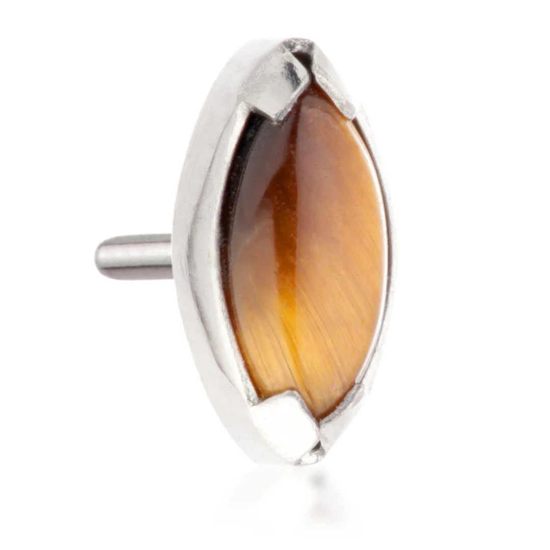 Ti Threadless Mini Tiger Eye Marquise Attachment