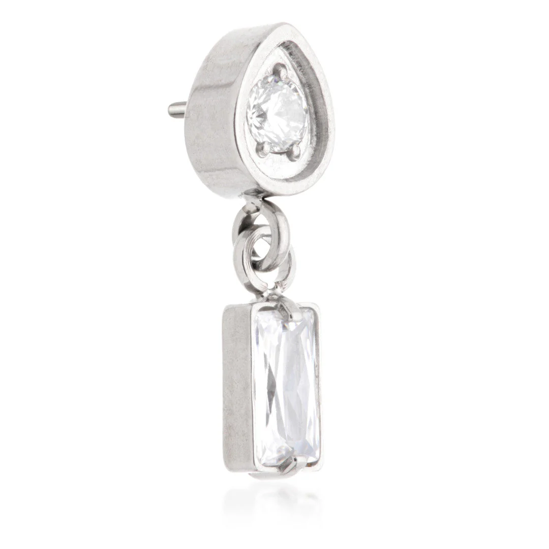 Ti Threadless Pear & Baguette Jewelled Attachment