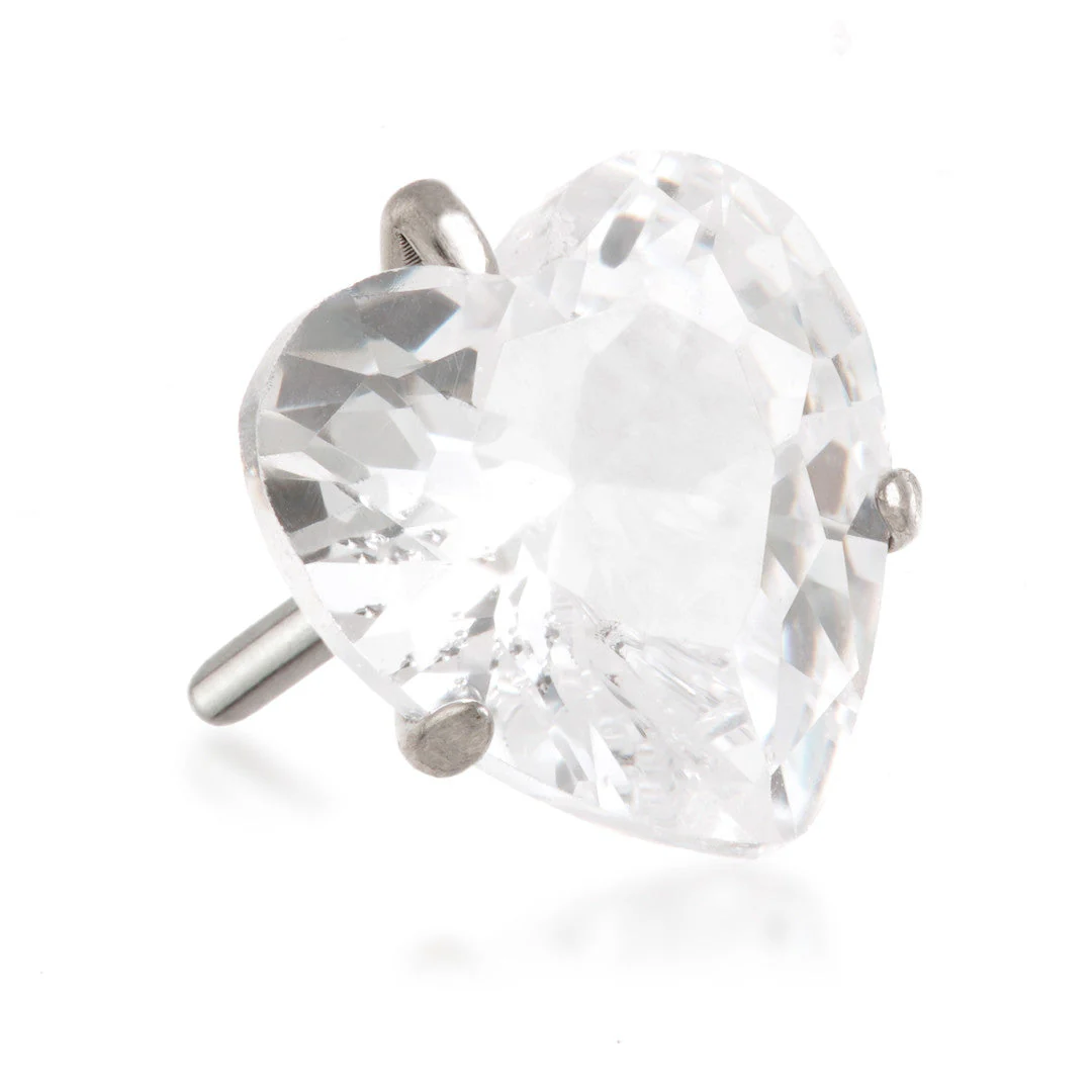 Ti Threadless Prong-Set Heart Attachment