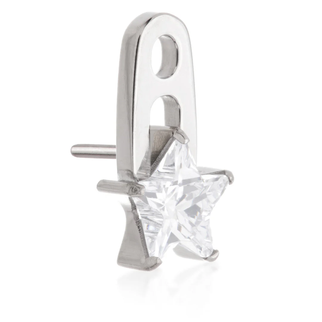 Ti Threadless Star Gem Paperclip Attachment