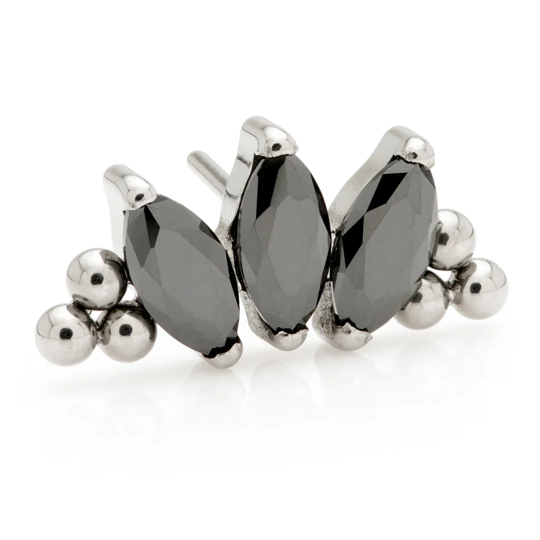 TiC Threadless Marquise Tri-Bead Cluster Attachment - Image 3