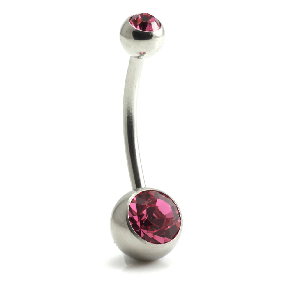 Titanium Baby External Thread Double Jewelled Navel - UK Made - Image 3