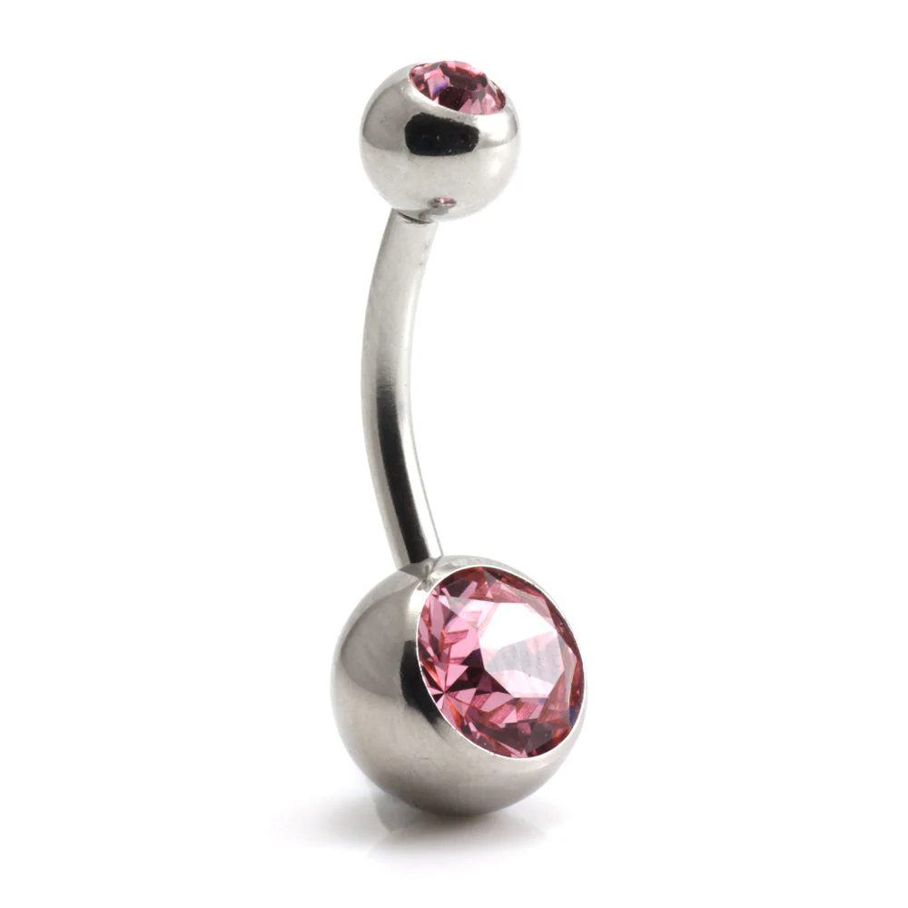 Titanium Baby External Thread Double Jewelled Navel - UK Made - Image 4