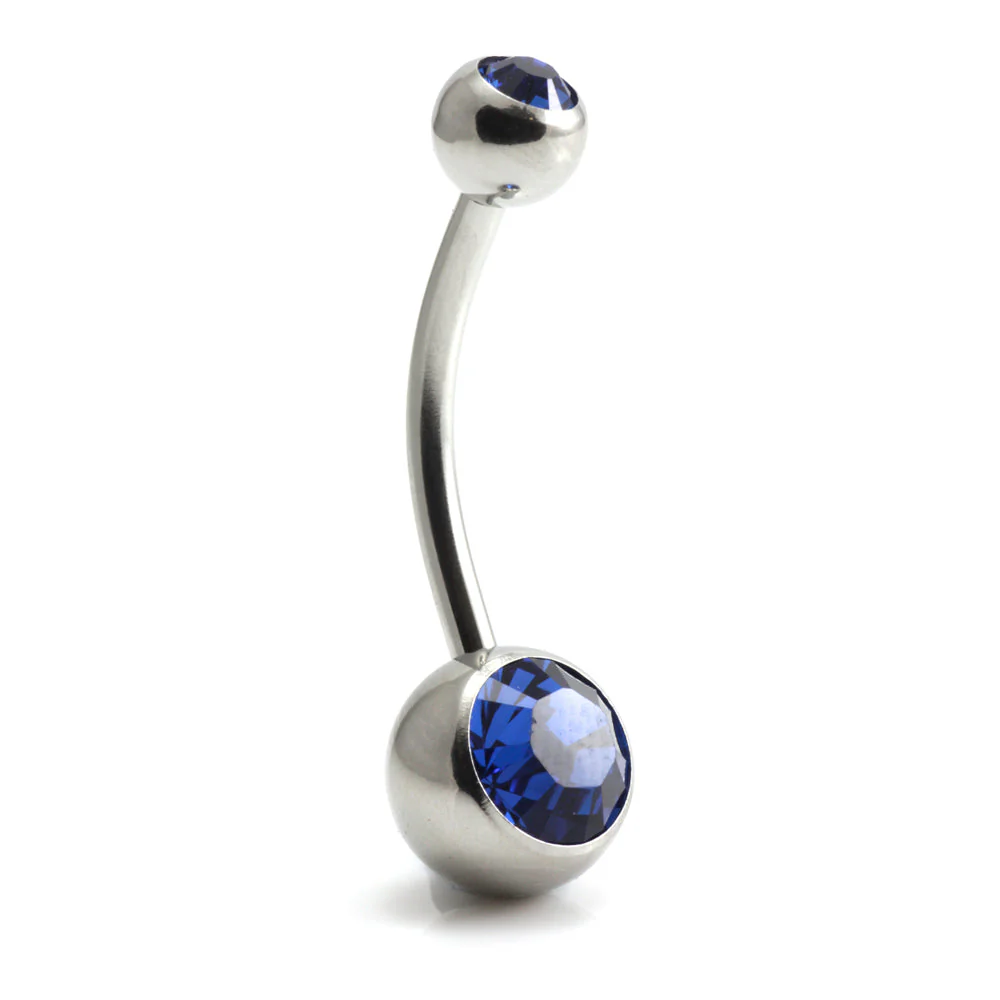 Titanium Baby External Thread Double Jewelled Navel - UK Made - Image 6