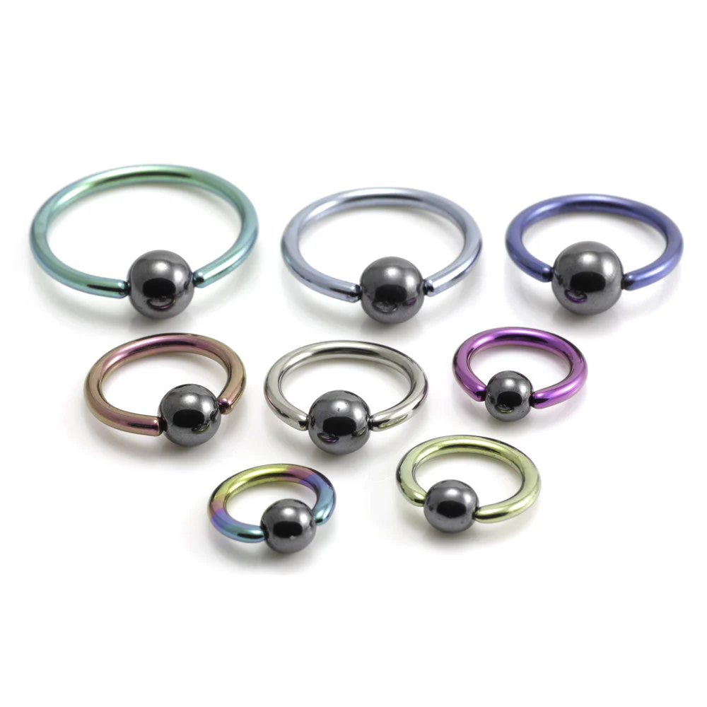 Titanium BCR with Hematite Bead