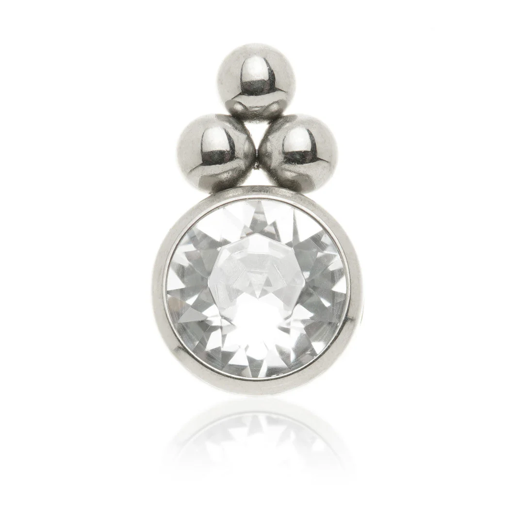 Titanium Double Tri Dot Gem Flat Clip In Disk-1.2mm-4mm