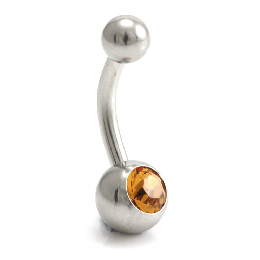 Titanium External Thread Baby Jewelled Navel