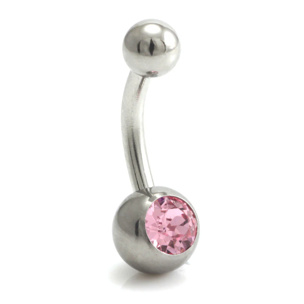 Titanium External Thread Baby Jewelled Navel - UK Made