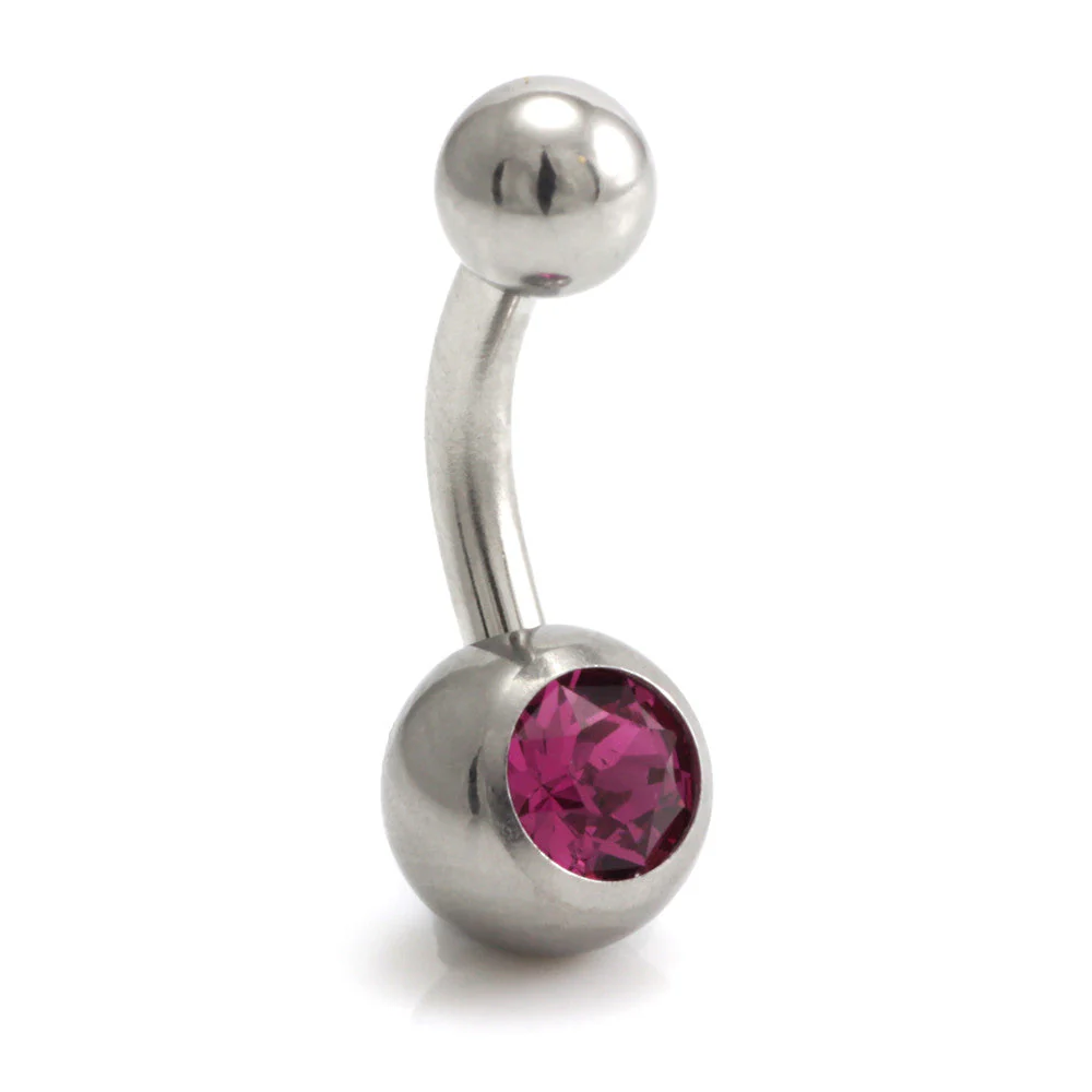 Titanium External Thread Baby Jewelled Navel - UK Made - Image 4