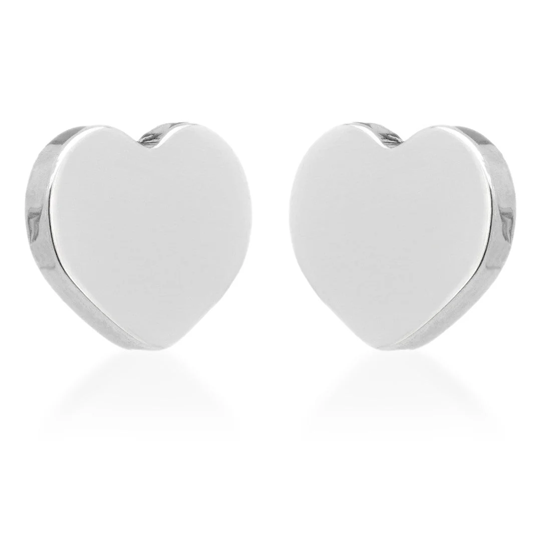 Titanium Heart Stud Earrings (Pair)