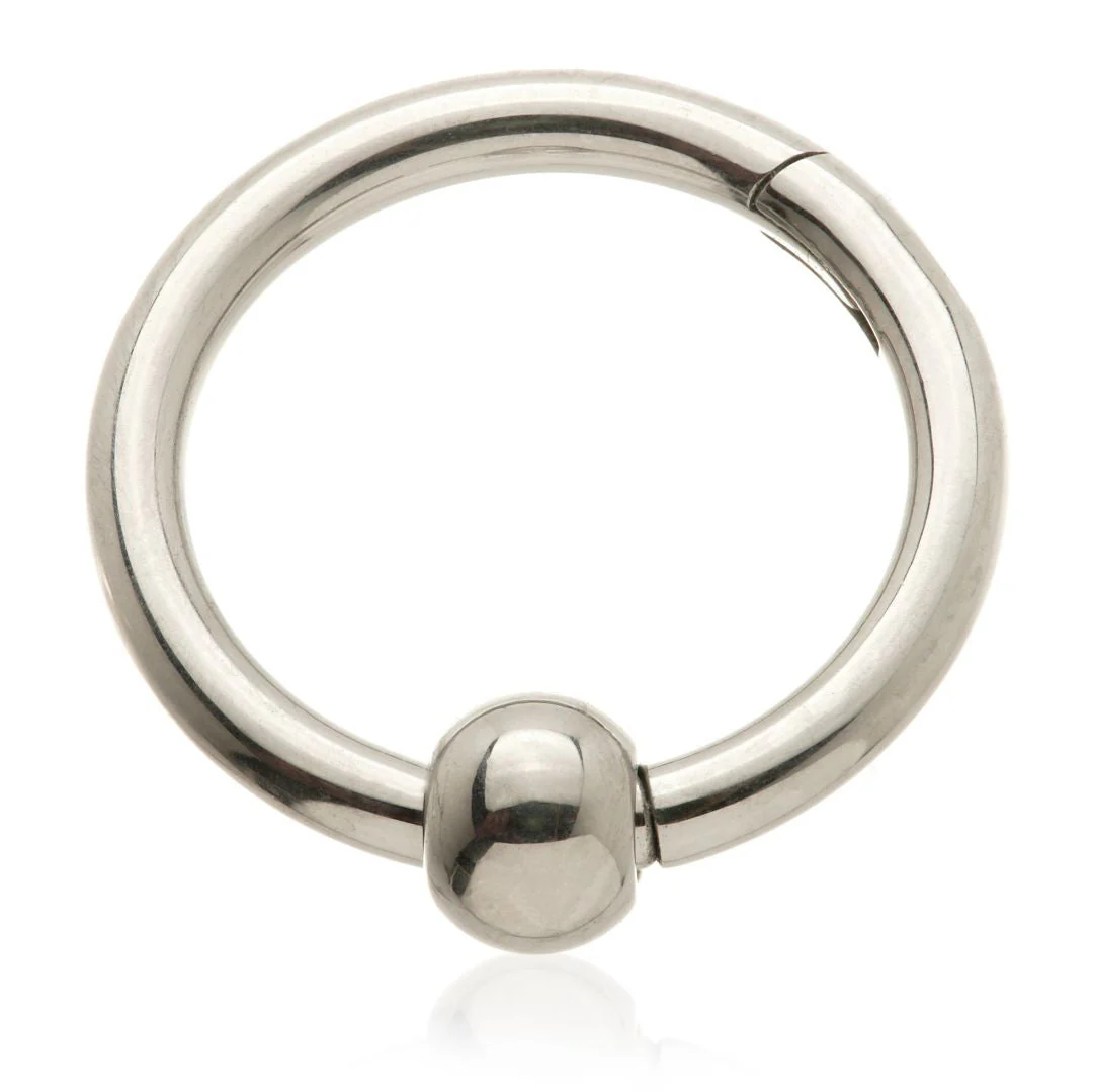 Titanium Hinged Ring with Ball - DTB6-1.2-8-3