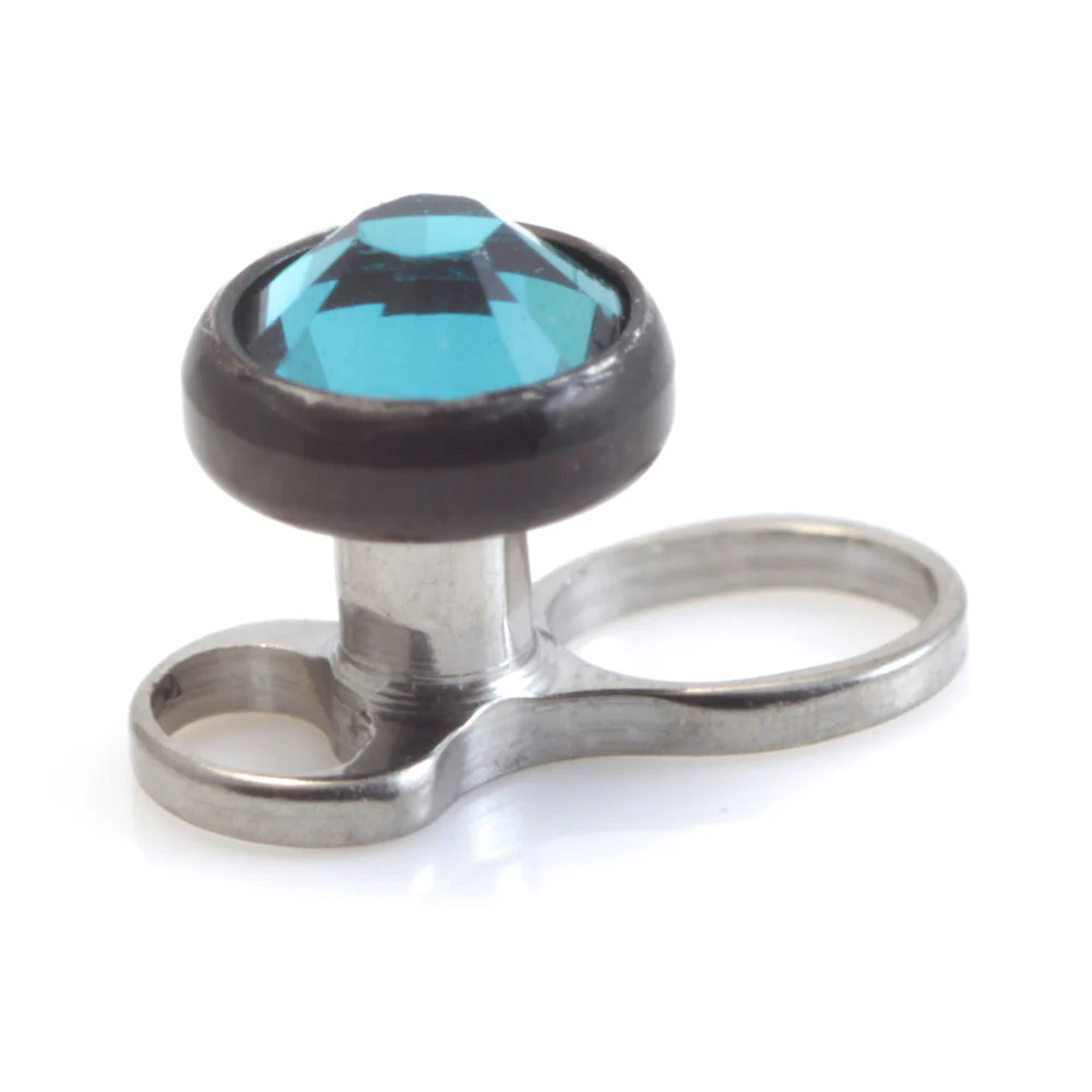 Titanium Internal Thread Micro Dermal Anchor with Evil Black Gem Disk - Image 5