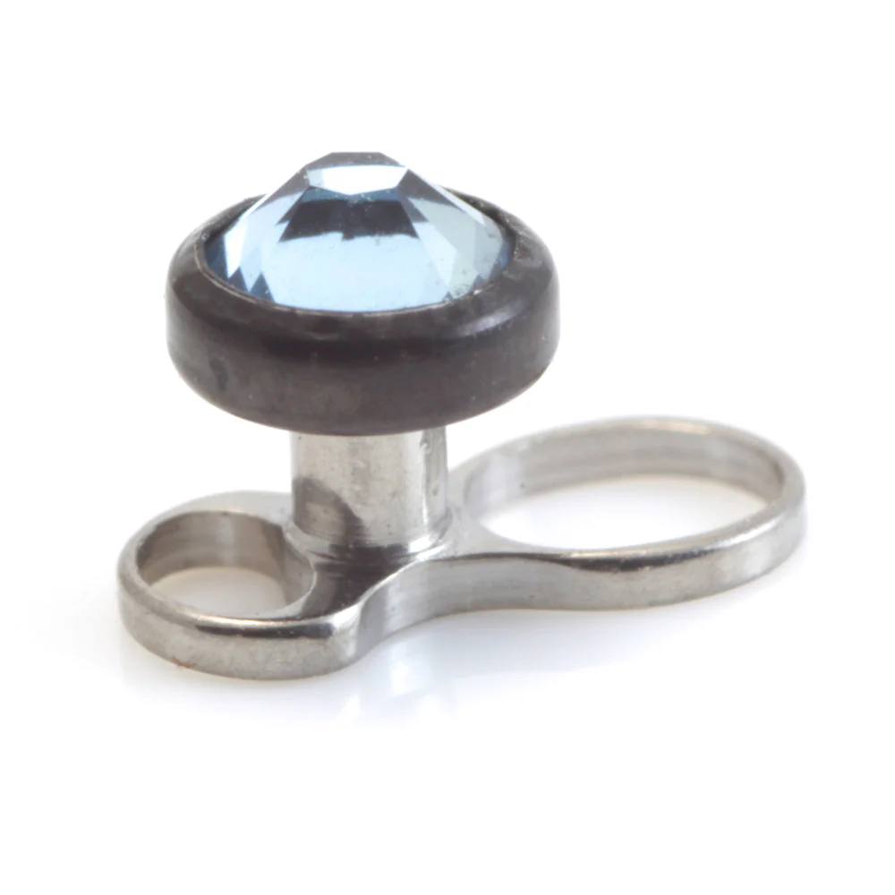 Titanium Internal Thread Micro Dermal Anchor with Evil Black Gem Disk - Image 6