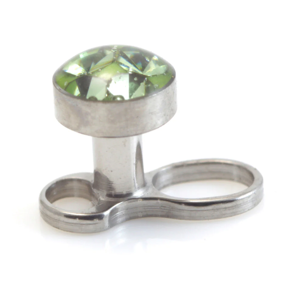 Titanium Internal Thread Micro Dermal Anchor with Multi Gem Disk - Image 5