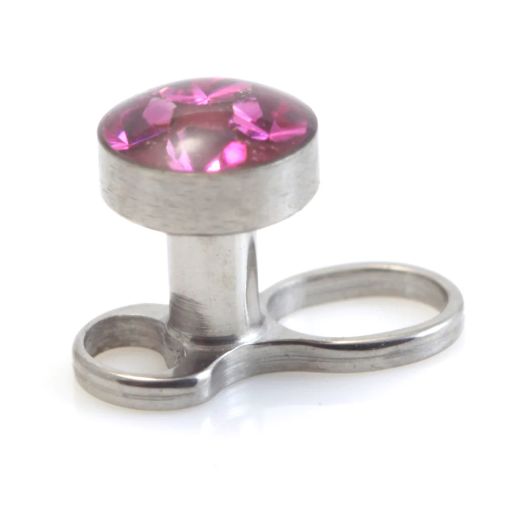 Titanium Internal Thread Micro Dermal Anchor with Multi Gem Disk - Image 7