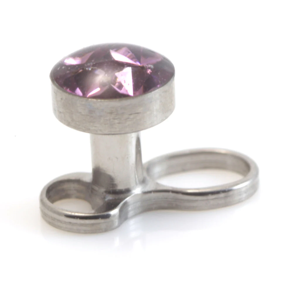 Titanium Internal Thread Micro Dermal Anchor with Multi Gem Disk - Image 9