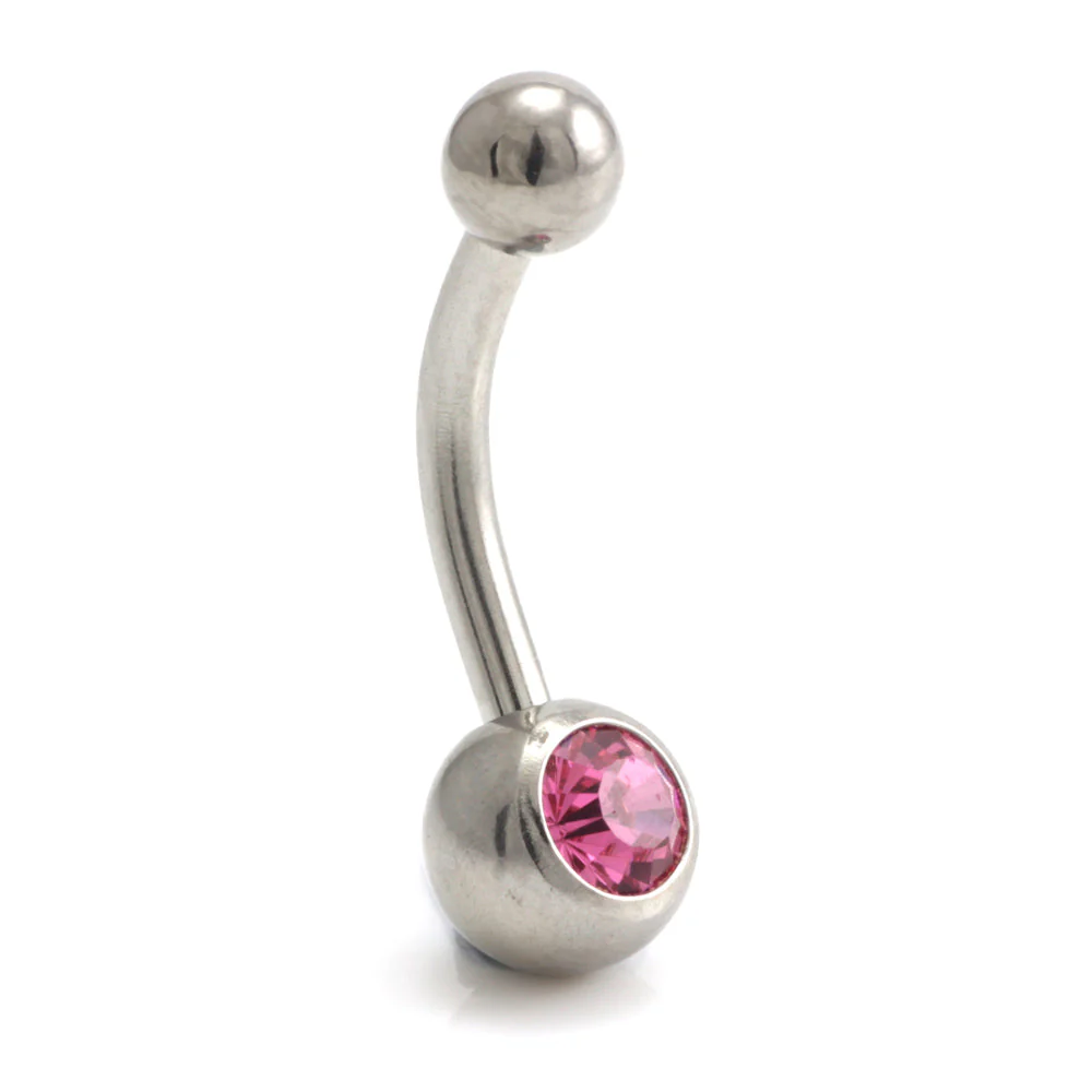 Titanium Internal Thread Single Jewelled Baby Navel - UK Made - Image 3