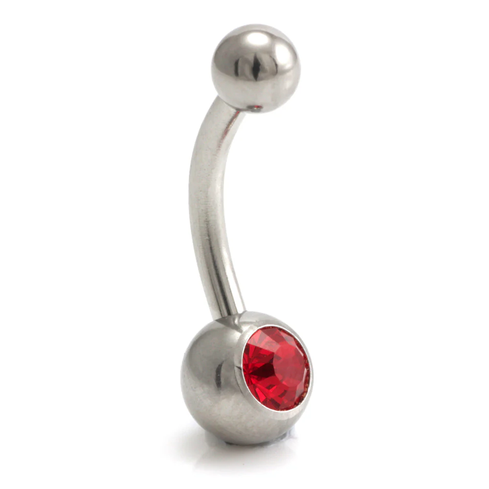 Titanium Internal Thread Single Jewelled Baby Navel - UK Made - Image 4