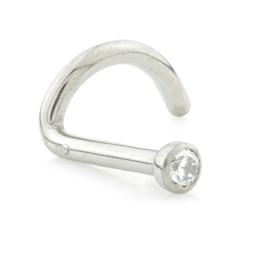 Titanium Jewelled Dome Nose Stud