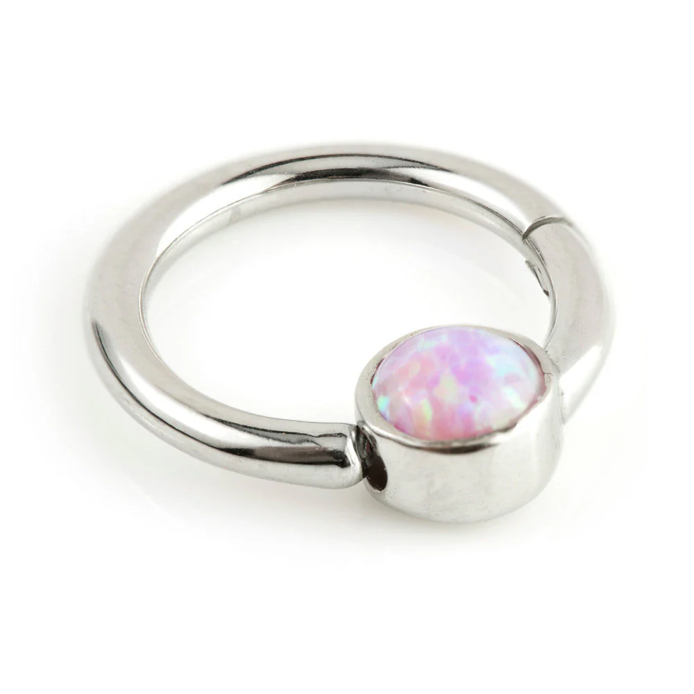 Titanium Opal Hinge Segment Ring