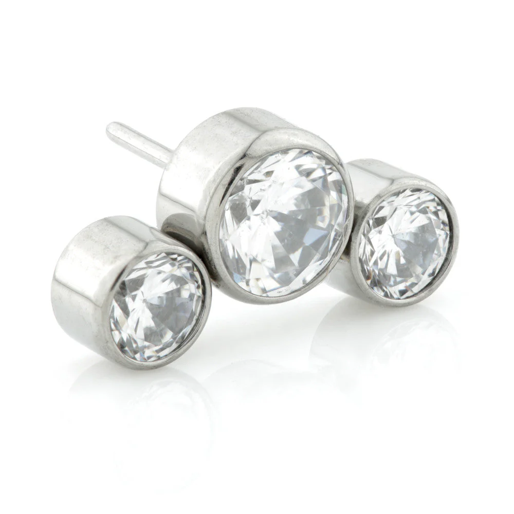Titanium Threadless Triple Gem Attachment