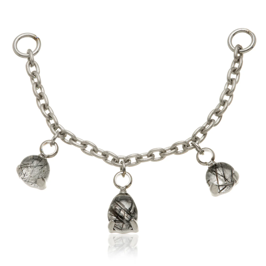Titanium Tourmalated Quartz Multi Shape Chain Attachment