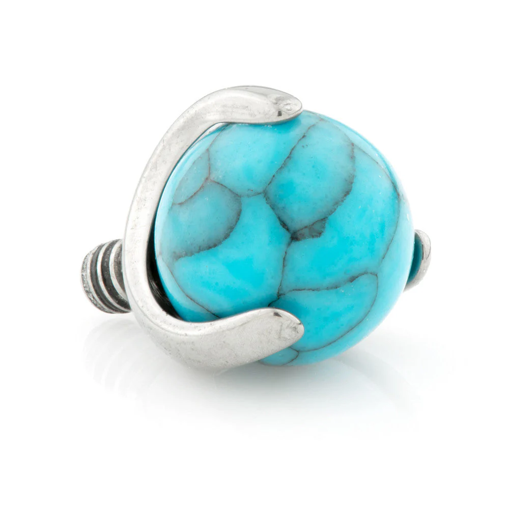 Titanium Turquoise Prong Set Ball Attachment