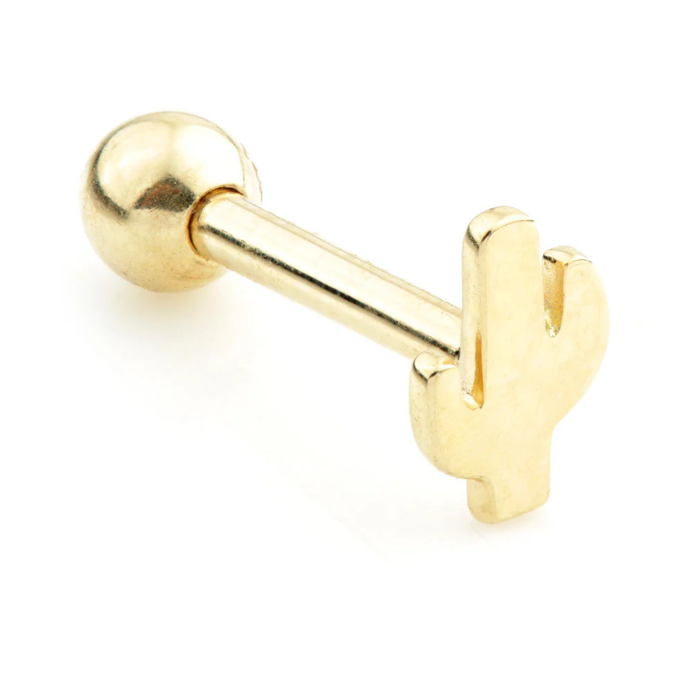 TL - 14 Carat Gold Cactus Cartilage Bar