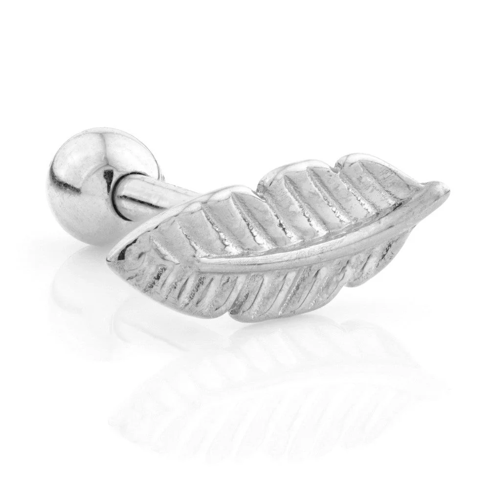 TL - 14 Carat Gold Feather Cartilage Bar - 1.2mm - Image 2