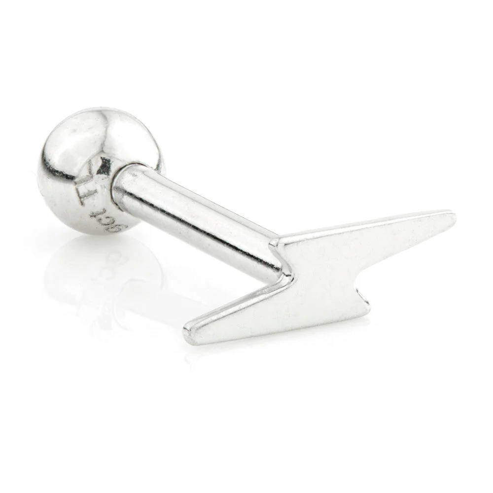 TL - 14 Carat Gold Lightning Bolt Cartilage Bar - Image 3