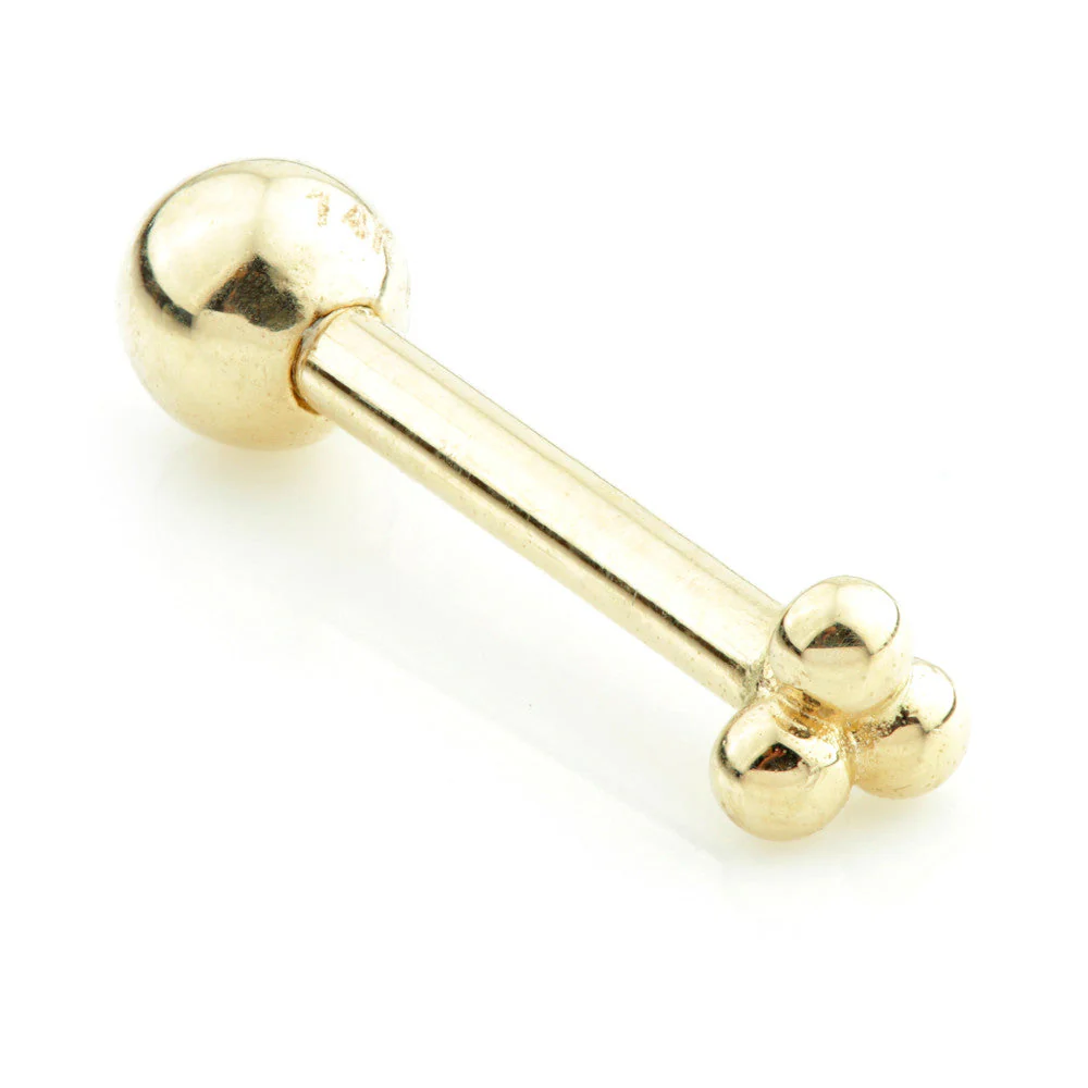 TL - 14 Carat Gold Tri Dot Cartilage Bar