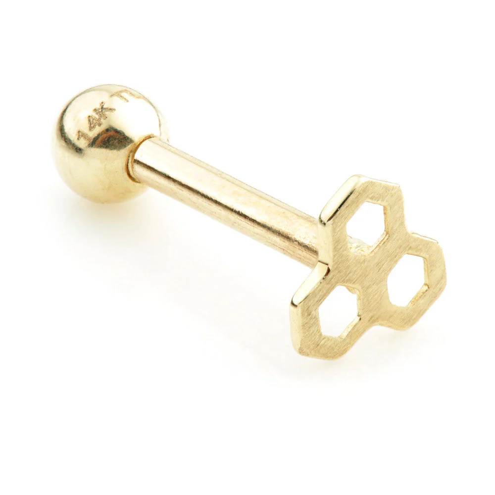 TL - 14 Carat Solid Gold Honeycomb Cartilage Bar