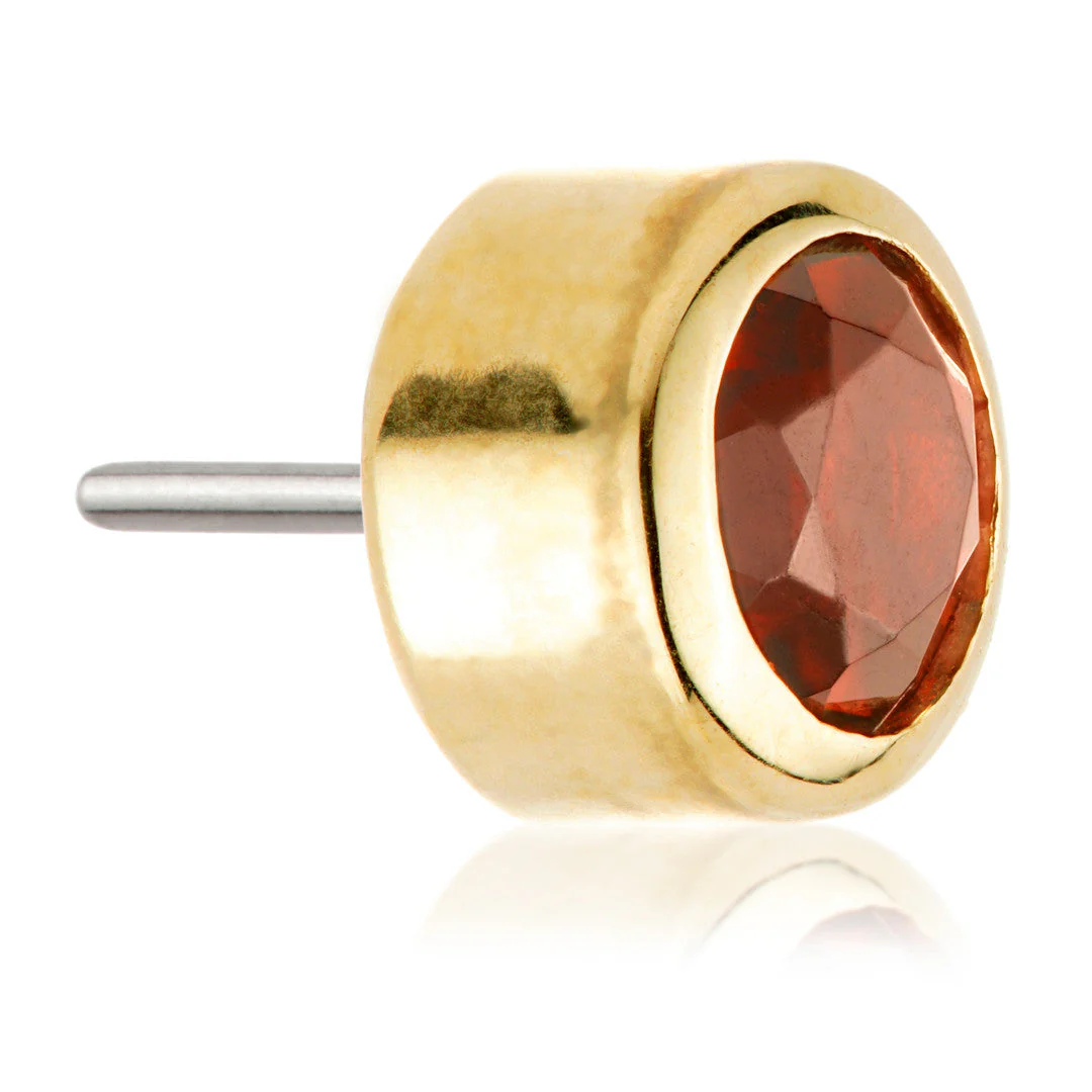 TL - 14ct Gold Garnet Bezel Pin Attachment - Image 2
