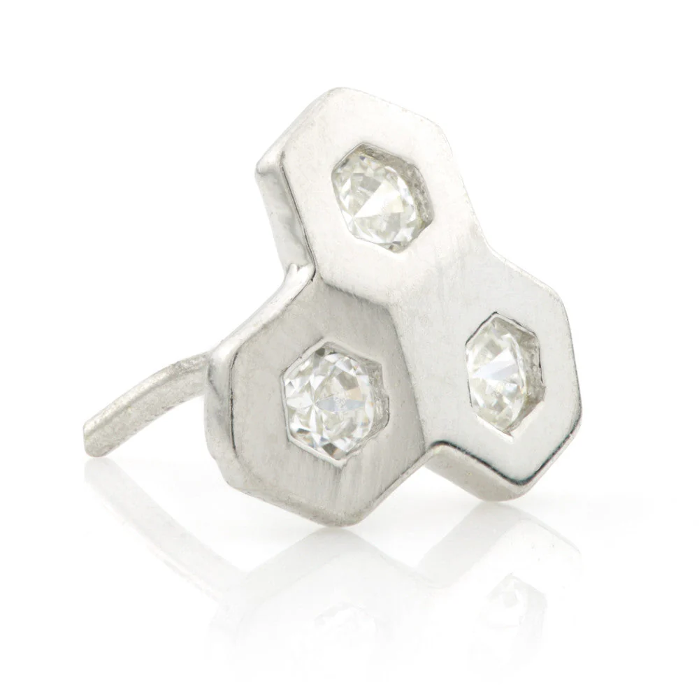 TL - 14ct Gold Honeycomb Gem Threadless Attachment