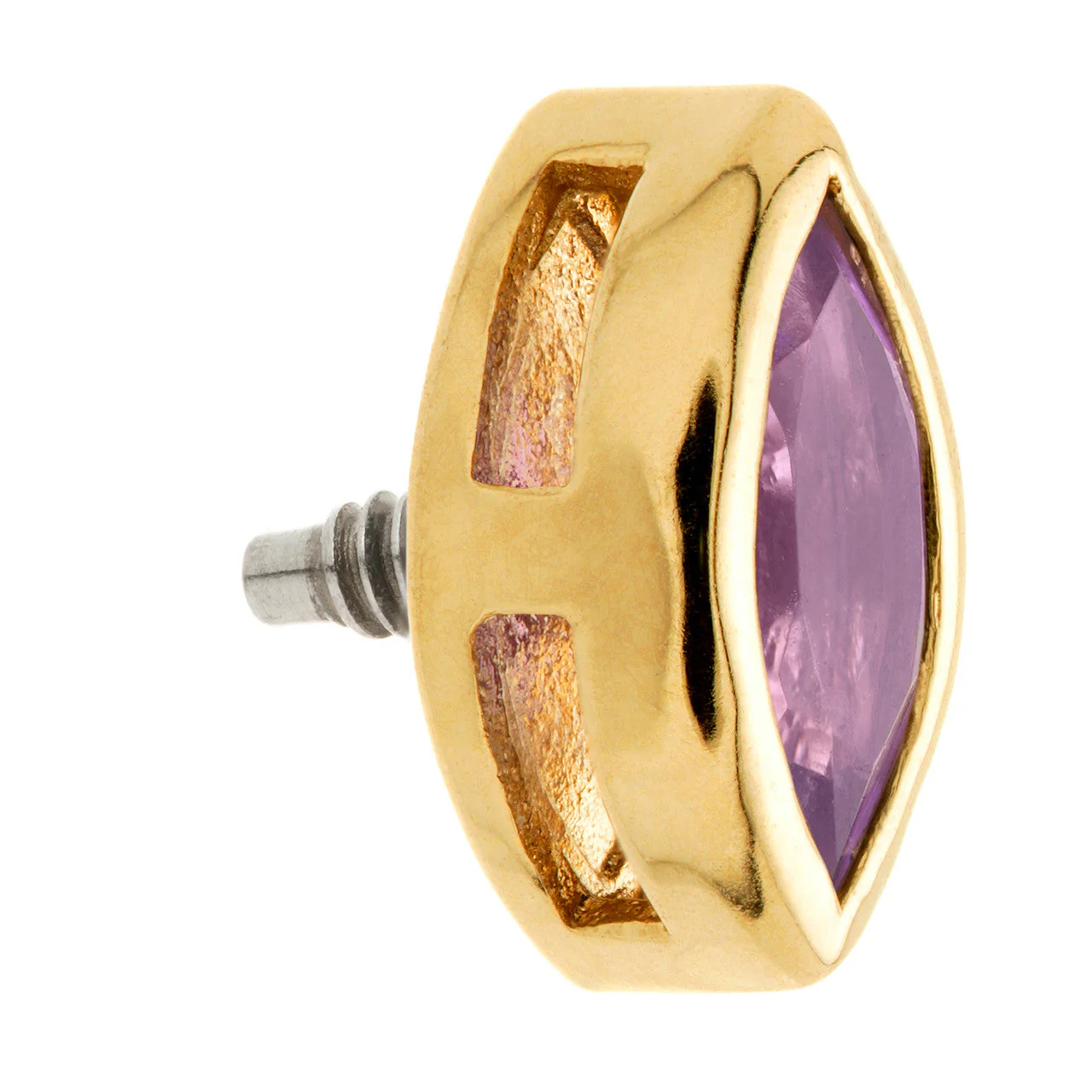 TL - 14ct Gold Internal Amethyst Marquise Attachment - Image 2