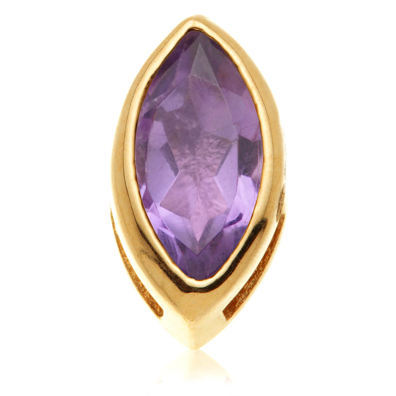 TL - 14ct Gold Internal Amethyst Marquise Attachment - Image 5