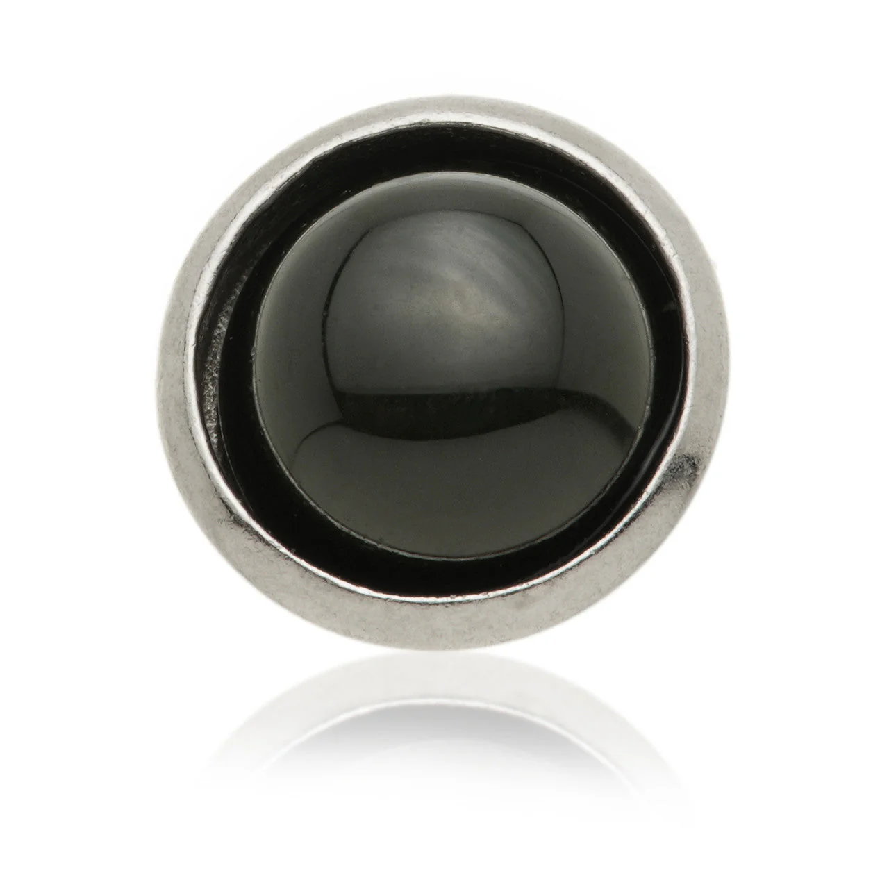 TL - 14ct Gold Internal Black Agate Cabochon Bezel Attachment