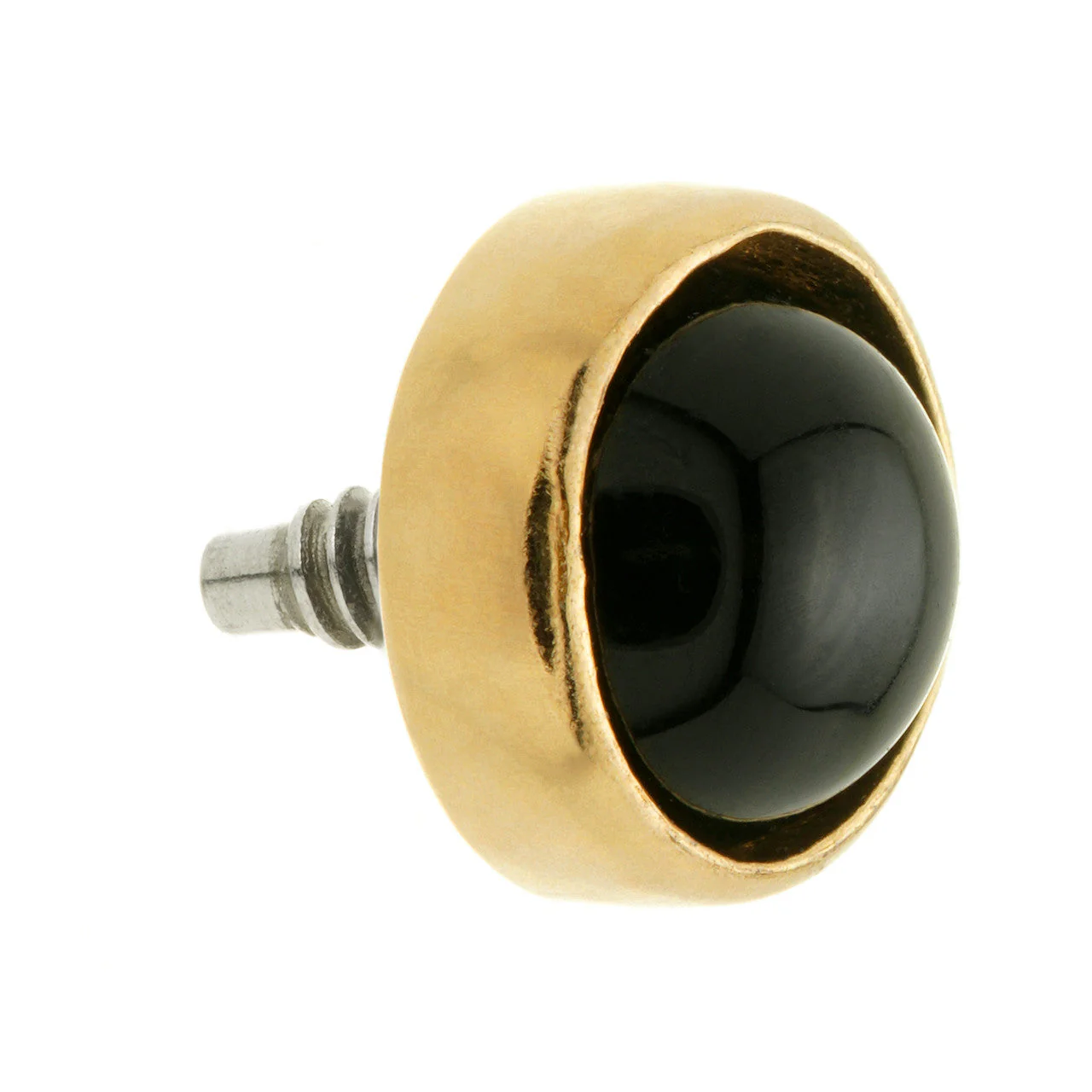 TL - 14ct Gold Internal Black Agate Cabochon Bezel Attachment - Image 2