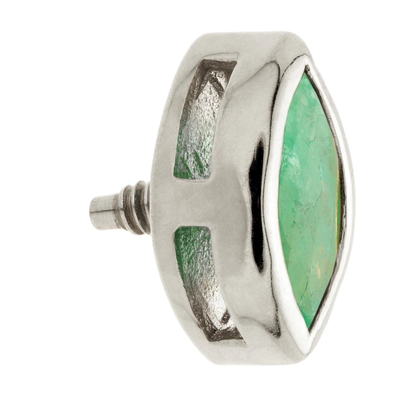 TL - 14ct Gold Internal Emerald Marquise Attachment - Image 2