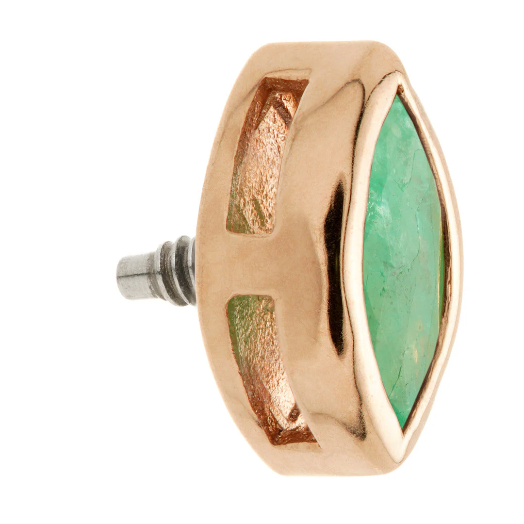 TL - 14ct Gold Internal Emerald Marquise Attachment - Image 3