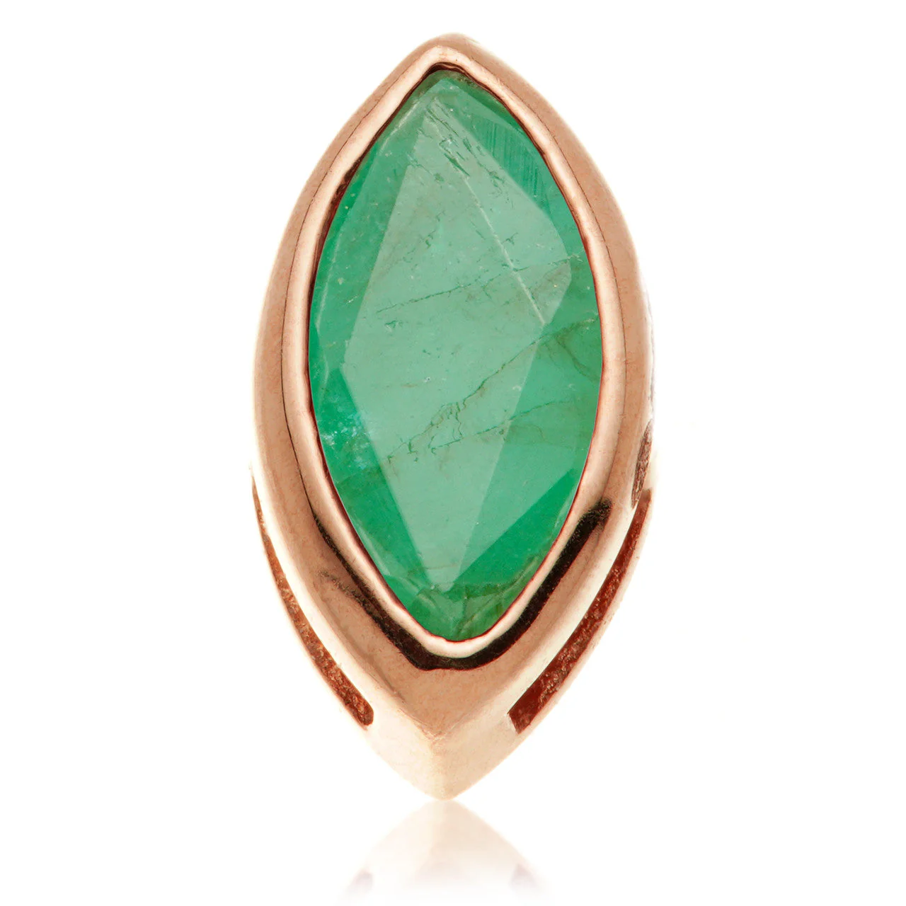 TL - 14ct Gold Internal Emerald Marquise Attachment - Image 4