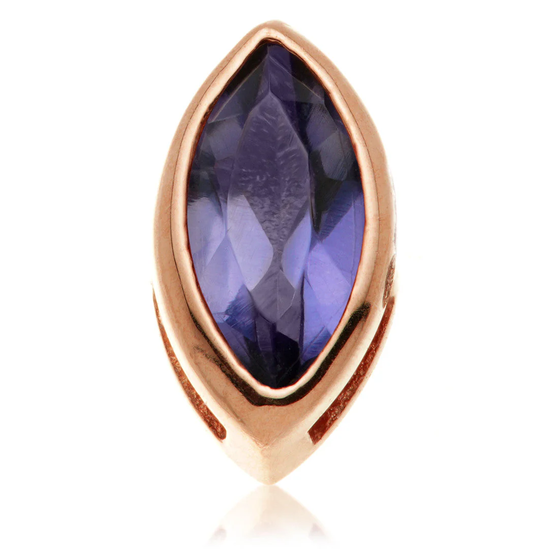TL - 14ct Gold Internal Iolite Marquise Attachment - Image 5