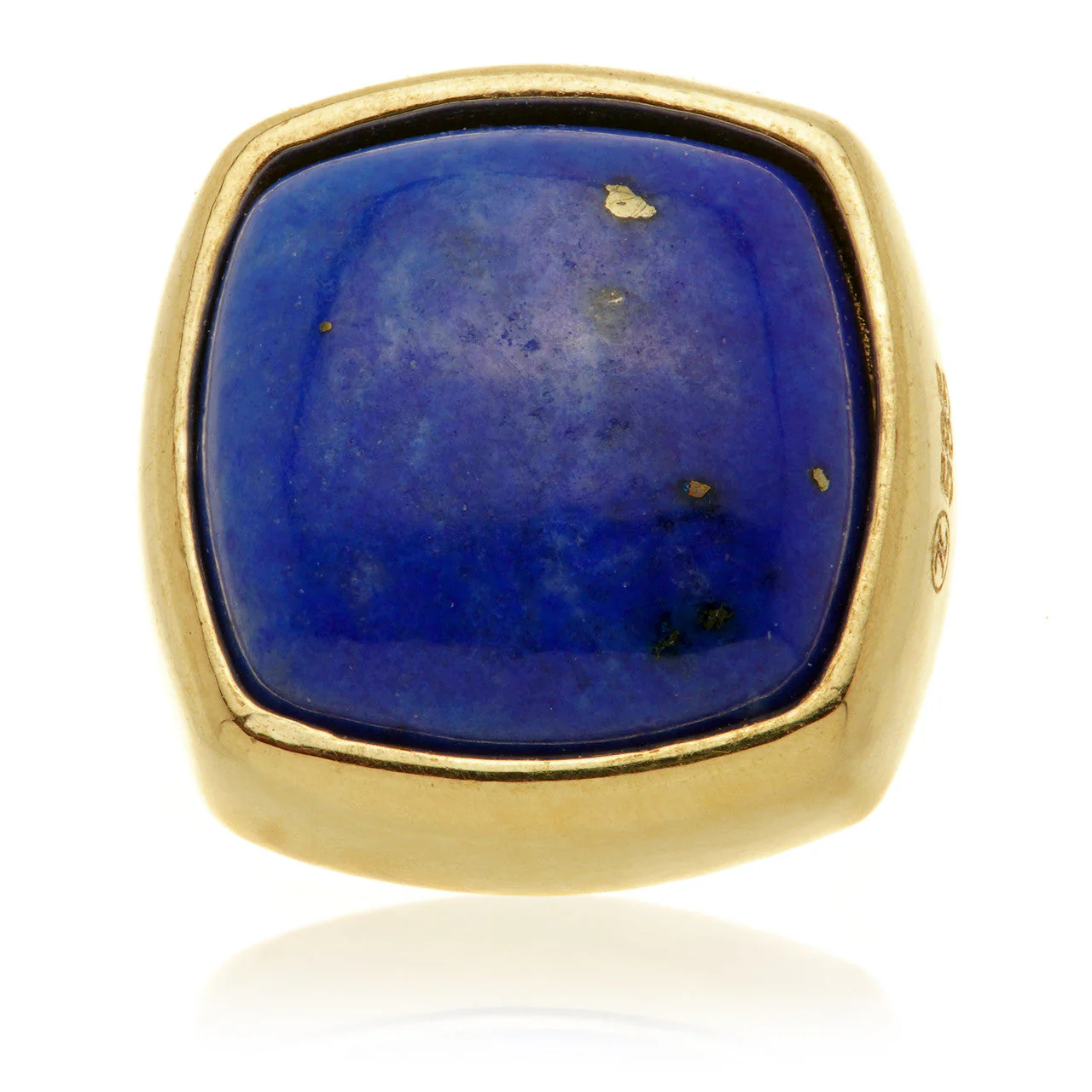 TL - 14ct Gold Internal Lapis Cabochon Cushion Attachment - Image 4