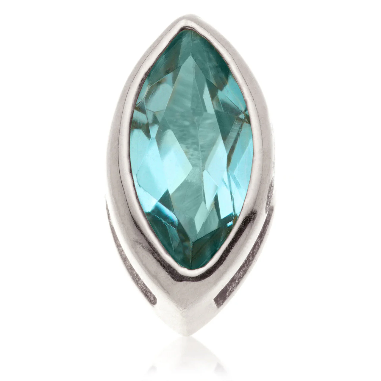 TL - 14ct Gold Internal London Blue Topaz Marquise Attachment