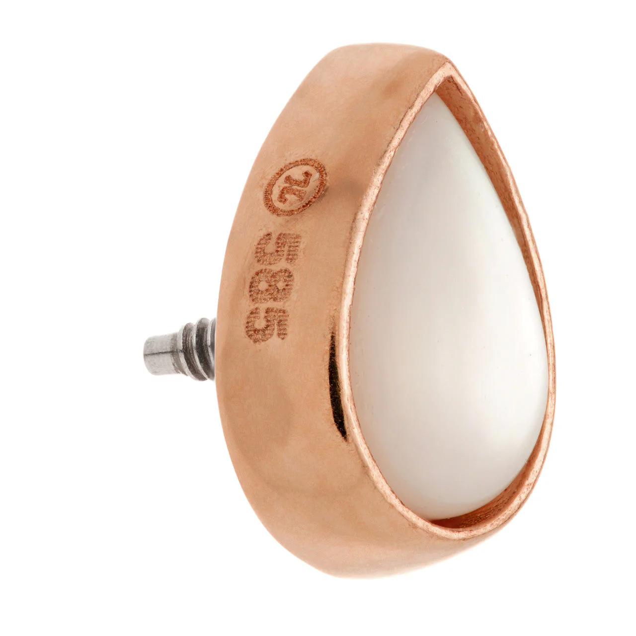 TL - 14ct Gold Internal Mother of Pearl Cabochon Pear Attachment - Image 5