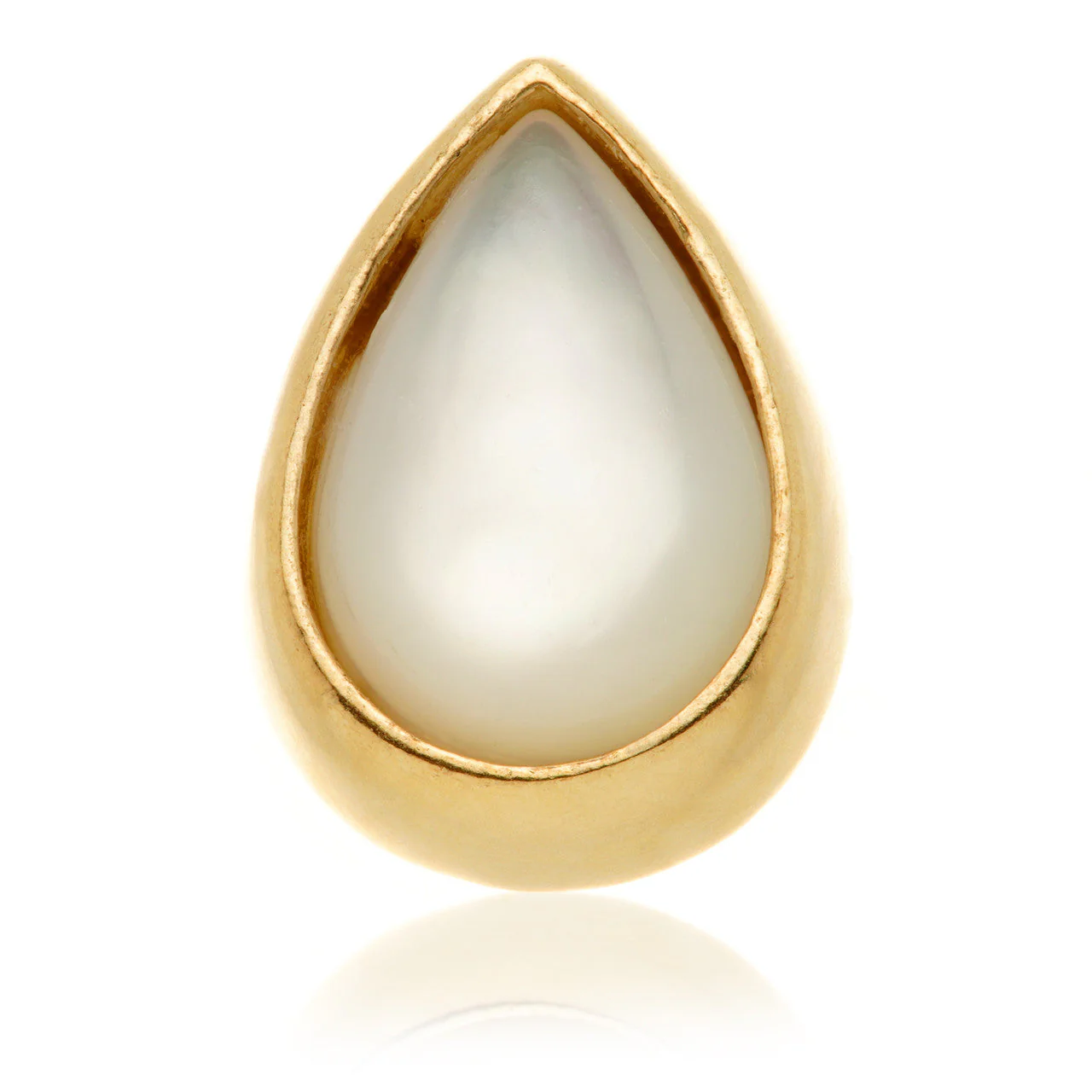 TL - 14ct Gold Internal Mother of Pearl Cabochon Pear Attachment - Image 6