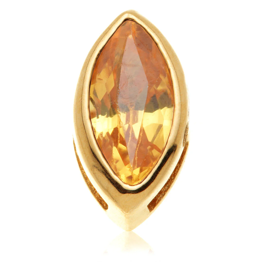 TL - 14ct Gold Internal Multi Sapphire Marquise Attachment - Image 2