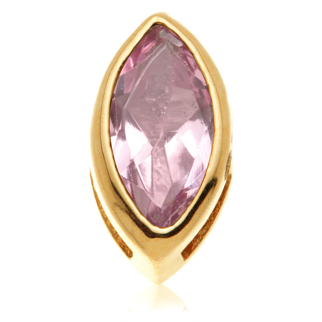 TL - 14ct Gold Internal Multi Tourmaline Marquise Attachment - Image 3