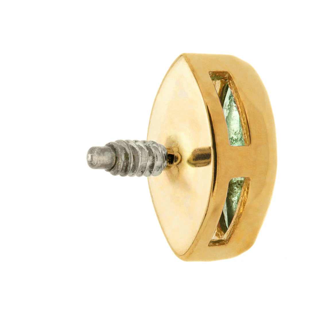 TL - 14ct Gold Internal Peridot Marquise Attachment - Image 3